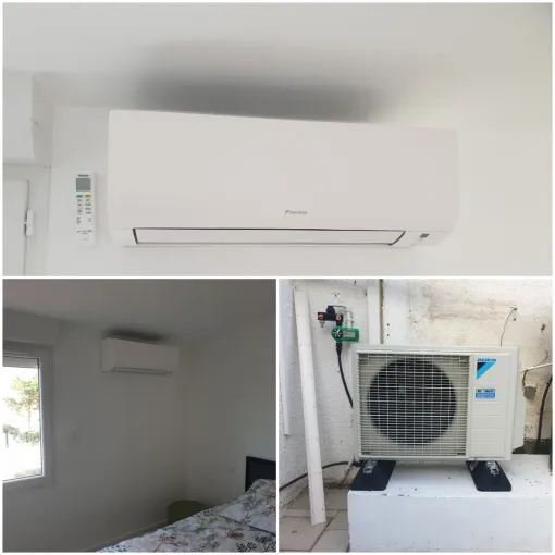 Pose d'une climatisation DAIKIN Sensira type bi-split à Peyriac de Mer, Narbonne, THERMACLIM